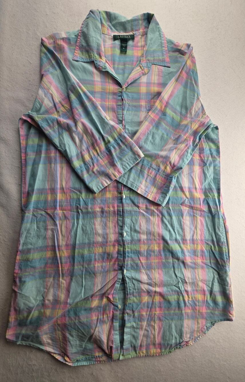 Lauren Ralph Lauren Garden Party Woven Sleep Tunic Size Medium